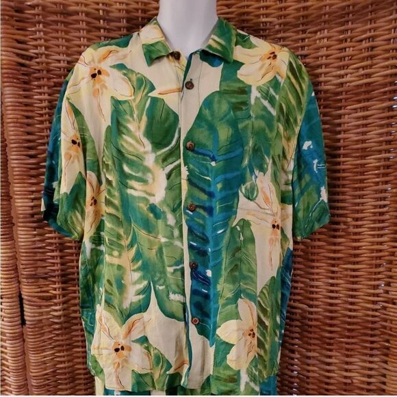 Vtg. Jams World Nana Aloha Shirt Short Set L - Picture 2 of 12